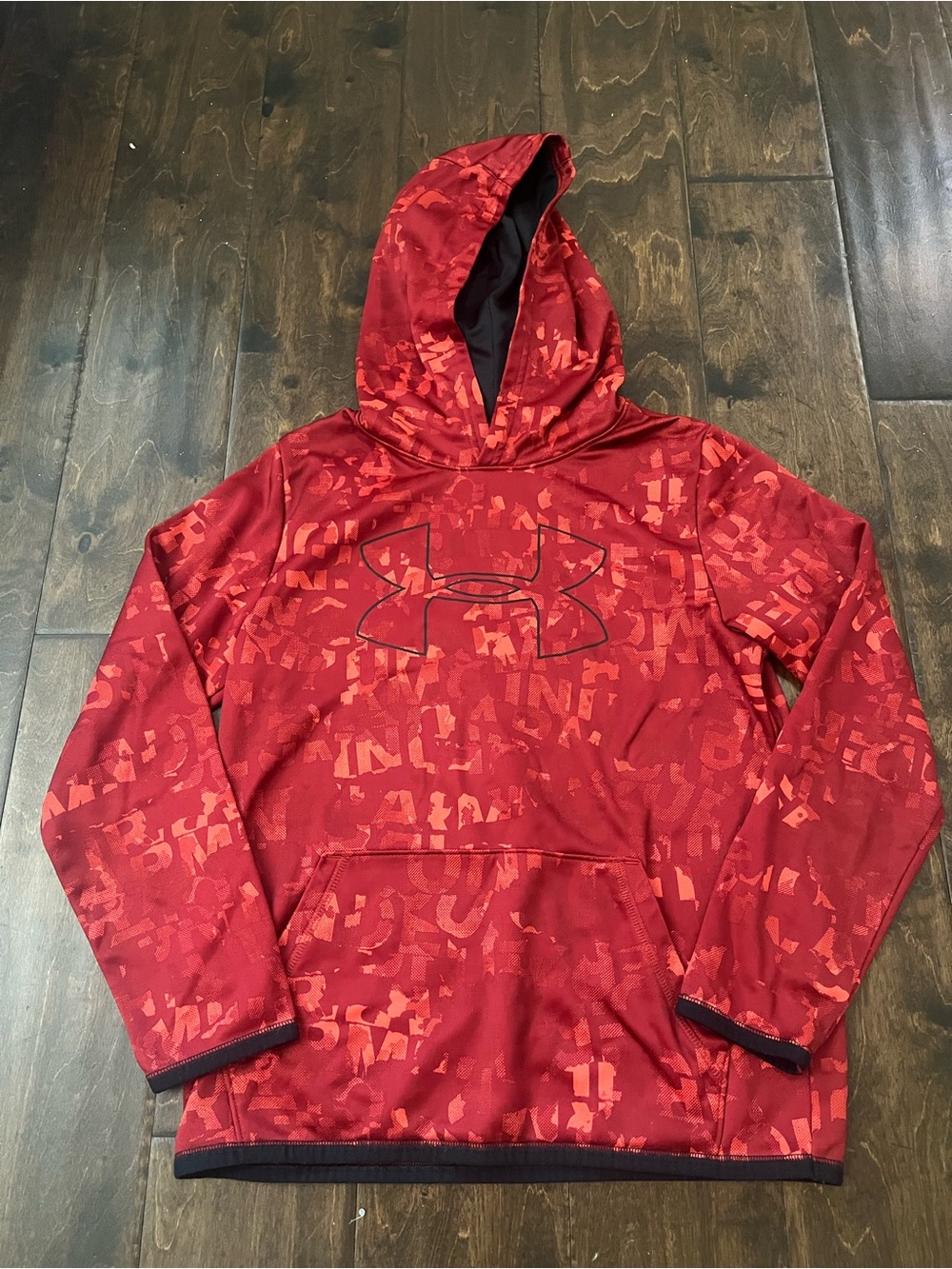 Under Armour Red Camo Logo Pullover Hoodie